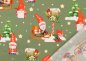 Preview: Christmas Elf cotton fabric with christmas elves and presents